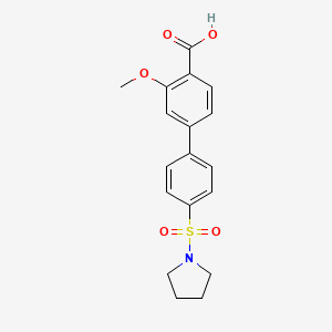 3-Methoxy-4'-(pyrrolidin-1-ylsulfonyl)-[1,1'-biphenyl]-4-carboxylic acid - 1261990-28-6