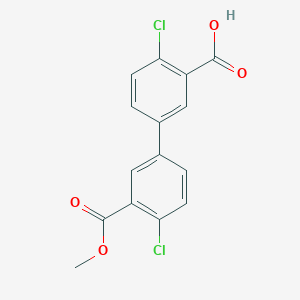 2-Chloro-5-(4-chloro-3-methoxycarbonylphenyl)benzoic acid - 1261917-35-4