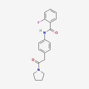 2-fluoro-N-{4-[2-oxo-2-(pyrrolidin-1-yl)ethyl]phenyl}benzamide - 1070959-48-6