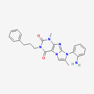 8-(2-aminophenyl)-1,7-dimethyl-3-(3-phenylpropyl)-1H-imidazo[2,1-f]purine-2,4(3H,8H)-dione - 919041-34-2