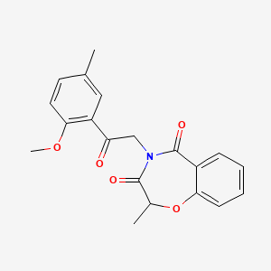 4-(2-(2-methoxy-5-methylphenyl)-2-oxoethyl)-2-methylbenzo[f][1,4]oxazepine-3,5(2H,4H)-dione - 903851-43-4