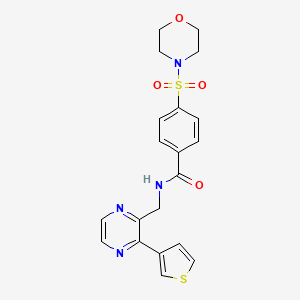 4-(morpholine-4-sulfonyl)-N-{[3-(thiophen-3-yl)pyrazin-2-yl]methyl}benzamide - 2034497-21-5