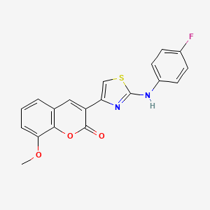 3-{2-[(4-fluorophenyl)amino]-1,3-thiazol-4-yl}-8-methoxy-2H-chromen-2-one - 313954-58-4
