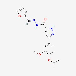(E)-N'-(furan-2-ylmethylene)-3-(4-isopropoxy-3-methoxyphenyl)-1H-pyrazole-5-carbohydrazide - 1285573-72-9