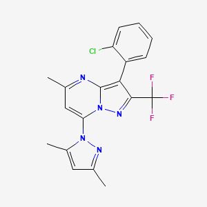 1-[3-(2-chlorophenyl)-5-methyl-2-(trifluoromethyl)pyrazolo[1,5-a]pyrimidin-7-yl]-3,5-dimethyl-1H-pyrazole - 1134628-42-4