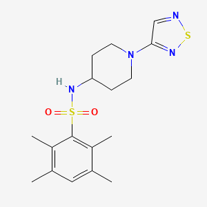 2,3,5,6-tetramethyl-N-[1-(1,2,5-thiadiazol-3-yl)piperidin-4-yl]benzene-1-sulfonamide - 2097895-23-1