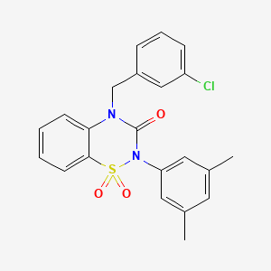 4-[(3-chlorophenyl)methyl]-2-(3,5-dimethylphenyl)-3,4-dihydro-2H-1lambda6,2,4-benzothiadiazine-1,1,3-trione - 896681-15-5