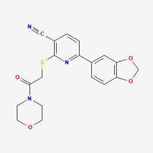 6-(2H-1,3-benzodioxol-5-yl)-2-{[2-(morpholin-4-yl)-2-oxoethyl]sulfanyl}pyridine-3-carbonitrile - 924868-30-4