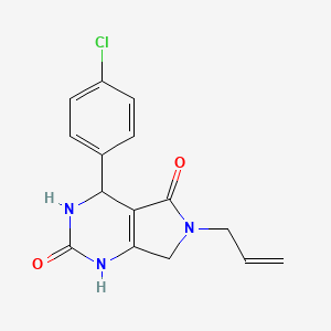 4-(4-chlorophenyl)-6-(prop-2-en-1-yl)-1H,2H,3H,4H,5H,6H,7H-pyrrolo[3,4-d]pyrimidine-2,5-dione - 863668-60-4