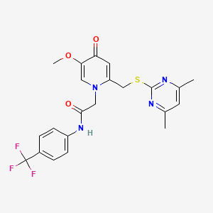 2-(2-(((4,6-dimethylpyrimidin-2-yl)thio)methyl)-5-methoxy-4-oxopyridin-1(4H)-yl)-N-(4-(trifluoromethyl)phenyl)acetamide - 920200-92-6