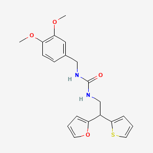 1-[(3,4-dimethoxyphenyl)methyl]-3-[2-(furan-2-yl)-2-(thiophen-2-yl)ethyl]urea - 2097909-66-3