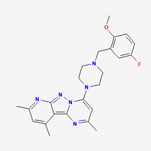 6-{4-[(5-fluoro-2-methoxyphenyl)methyl]piperazin-1-yl}-4,11,13-trimethyl-3,7,8,10-tetraazatricyclo[7.4.0.0^{2,7}]trideca-1,3,5,8,10,12-hexaene - 896821-90-2