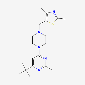 4-tert-butyl-6-{4-[(2,4-dimethyl-1,3-thiazol-5-yl)methyl]piperazin-1-yl}-2-methylpyrimidine - 2549001-10-5