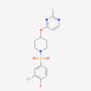 4-{[1-(3-chloro-4-fluorobenzenesulfonyl)piperidin-4-yl]oxy}-2-methylpyrimidine - 2097897-54-4