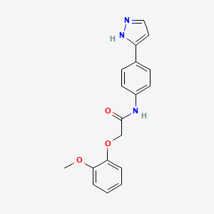 2-(2-methoxyphenoxy)-N-[4-(1H-pyrazol-3-yl)phenyl]acetamide - 1206991-85-6