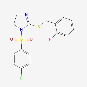 1-(4-chlorobenzenesulfonyl)-2-{[(2-fluorophenyl)methyl]sulfanyl}-4,5-dihydro-1H-imidazole - 704874-07-7