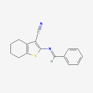 (E)-2-(benzylideneamino)-4,5,6,7-tetrahydrobenzo[b]thiophene-3-carbonitrile - 142994-71-6