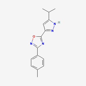 3-(4-methylphenyl)-5-[3-(propan-2-yl)-1H-pyrazol-5-yl]-1,2,4-oxadiazole - 1094606-19-5