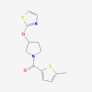 2-{[1-(5-methylthiophene-2-carbonyl)pyrrolidin-3-yl]oxy}-1,3-thiazole - 2198155-91-6