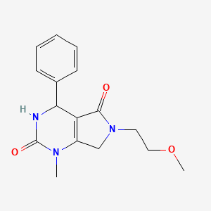 6-(2-methoxyethyl)-1-methyl-4-phenyl-1H,2H,3H,4H,5H,6H,7H-pyrrolo[3,4-d]pyrimidine-2,5-dione - 853619-21-3