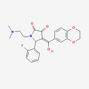 4-(2,3-dihydrobenzo[b][1,4]dioxine-6-carbonyl)-1-(2-(dimethylamino)ethyl)-5-(2-fluorophenyl)-3-hydroxy-1H-pyrrol-2(5H)-one - 618424-97-8