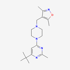 4-tert-butyl-6-{4-[(3,5-dimethyl-1,2-oxazol-4-yl)methyl]piperazin-1-yl}-2-methylpyrimidine - 2549028-42-2