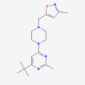 4-tert-butyl-2-methyl-6-{4-[(3-methyl-1,2-oxazol-5-yl)methyl]piperazin-1-yl}pyrimidine - 2549038-00-6