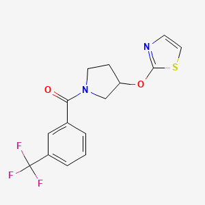 2-({1-[3-(trifluoromethyl)benzoyl]pyrrolidin-3-yl}oxy)-1,3-thiazole - 2198166-89-9