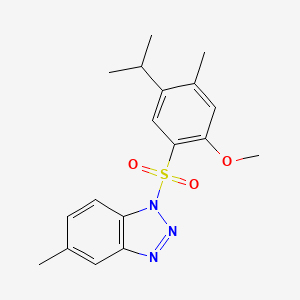1-[2-methoxy-4-methyl-5-(propan-2-yl)benzenesulfonyl]-5-methyl-1H-1,2,3-benzotriazole - 2419420-11-2