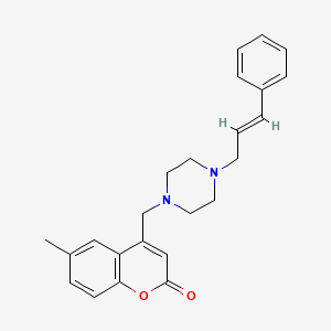 6-methyl-4-({4-[(2E)-3-phenylprop-2-en-1-yl]piperazin-1-yl}methyl)-2H-chromen-2-one - 900297-76-9