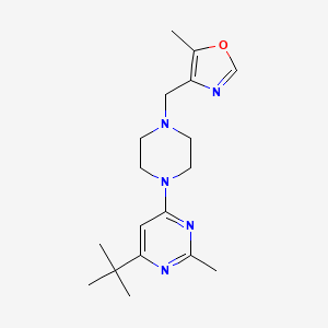 4-tert-butyl-2-methyl-6-{4-[(5-methyl-1,3-oxazol-4-yl)methyl]piperazin-1-yl}pyrimidine - 2549039-72-5