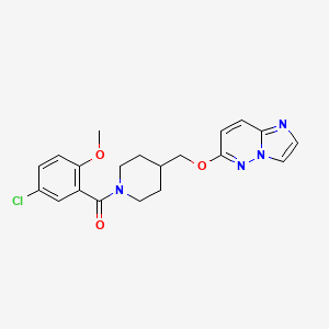 1-(5-chloro-2-methoxybenzoyl)-4-({imidazo[1,2-b]pyridazin-6-yloxy}methyl)piperidine - 2548988-97-0