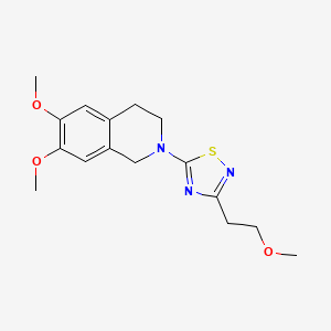 6,7-dimethoxy-2-[3-(2-methoxyethyl)-1,2,4-thiadiazol-5-yl]-1,2,3,4-tetrahydroisoquinoline - 2640888-07-7