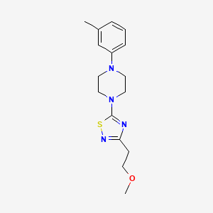 1-[3-(2-methoxyethyl)-1,2,4-thiadiazol-5-yl]-4-(3-methylphenyl)piperazine - 2640864-05-5