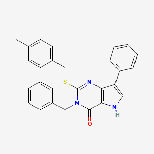 3-benzyl-2-{[(4-methylphenyl)methyl]sulfanyl}-7-phenyl-3H,4H,5H-pyrrolo[3,2-d]pyrimidin-4-one - 1793879-19-2