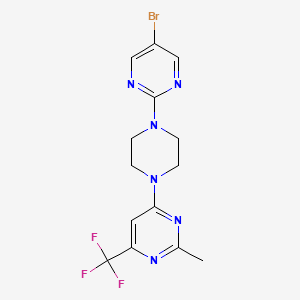 4-[4-(5-bromopyrimidin-2-yl)piperazin-1-yl]-2-methyl-6-(trifluoromethyl)pyrimidine - 2034225-97-1