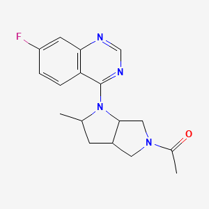 1-[1-(7-fluoroquinazolin-4-yl)-2-methyl-octahydropyrrolo[2,3-c]pyrrol-5-yl]ethan-1-one - 2549045-30-7