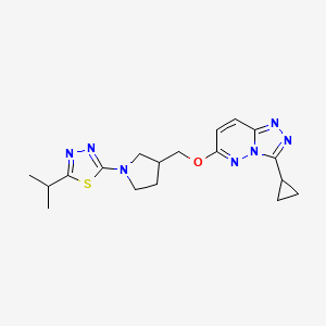 2-{3-[({3-cyclopropyl-[1,2,4]triazolo[4,3-b]pyridazin-6-yl}oxy)methyl]pyrrolidin-1-yl}-5-(propan-2-yl)-1,3,4-thiadiazole - 2548976-44-7