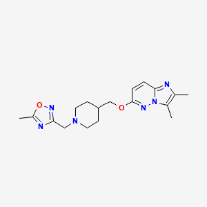 4-[({2,3-dimethylimidazo[1,2-b]pyridazin-6-yl}oxy)methyl]-1-[(5-methyl-1,2,4-oxadiazol-3-yl)methyl]piperidine - 2549012-76-0