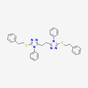 4-phenyl-3-(2-{4-phenyl-5-[(2-phenylethyl)sulfanyl]-4H-1,2,4-triazol-3-yl}ethyl)-5-[(2-phenylethyl)sulfanyl]-4H-1,2,4-triazole - 500267-69-6