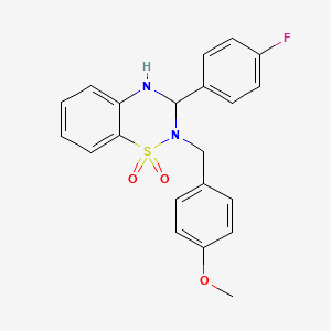 3-(4-fluorophenyl)-2-[(4-methoxyphenyl)methyl]-3,4-dihydro-2H-1lambda6,2,4-benzothiadiazine-1,1-dione - 1114839-37-0