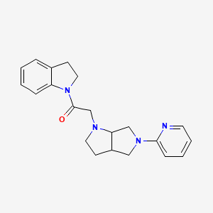 1-(2,3-dihydro-1H-indol-1-yl)-2-[5-(pyridin-2-yl)-octahydropyrrolo[3,4-b]pyrrol-1-yl]ethan-1-one - 2549018-31-5