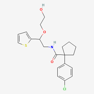 1-(4-chlorophenyl)-N-[2-(2-hydroxyethoxy)-2-(thiophen-2-yl)ethyl]cyclopentane-1-carboxamide - 2034468-17-0
