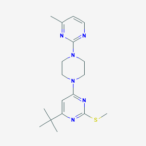 4-tert-butyl-6-[4-(4-methylpyrimidin-2-yl)piperazin-1-yl]-2-(methylsulfanyl)pyrimidine - 2549045-17-0