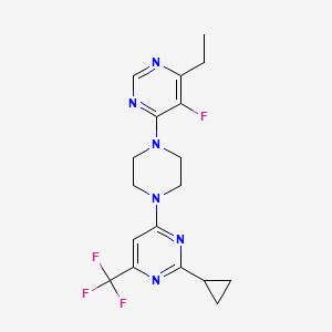 2-cyclopropyl-4-[4-(6-ethyl-5-fluoropyrimidin-4-yl)piperazin-1-yl]-6-(trifluoromethyl)pyrimidine - 2549033-06-7