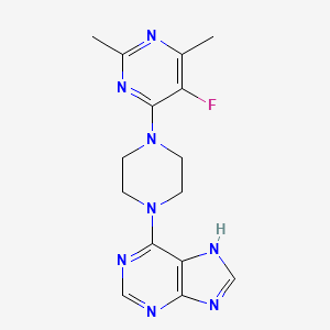 6-[4-(5-fluoro-2,6-dimethylpyrimidin-4-yl)piperazin-1-yl]-9H-purine - 2640972-43-4