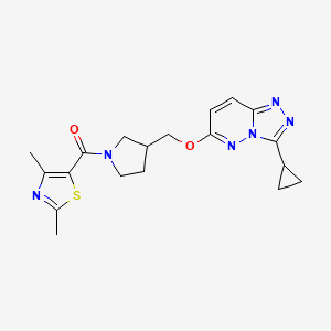 5-{3-[({3-cyclopropyl-[1,2,4]triazolo[4,3-b]pyridazin-6-yl}oxy)methyl]pyrrolidine-1-carbonyl}-2,4-dimethyl-1,3-thiazole - 2548993-24-2