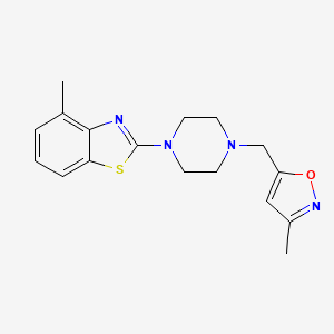 4-methyl-2-{4-[(3-methyl-1,2-oxazol-5-yl)methyl]piperazin-1-yl}-1,3-benzothiazole - 2640955-04-8