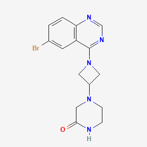 4-[1-(6-bromoquinazolin-4-yl)azetidin-3-yl]piperazin-2-one - 2549017-51-6