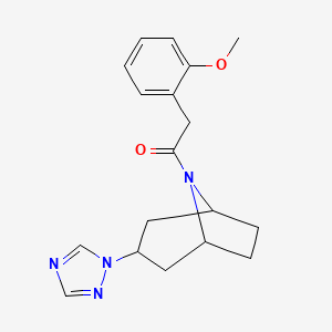 2-(2-methoxyphenyl)-1-[3-(1H-1,2,4-triazol-1-yl)-8-azabicyclo[3.2.1]octan-8-yl]ethan-1-one - 2309733-82-0